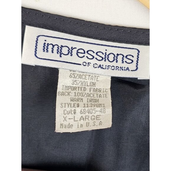 Impressions of California Vintage Christmas Vest Size XL Black Glitter Bows - Picture 6 of 8